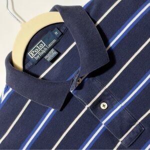 Polo by Ralph Lauren Men's Navy Striped Shirt Size M‎